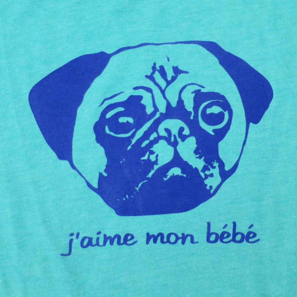 NWT Urban Renewal J'Aime Mon Bébé Pug Graphic T-Shirt M Made in USA